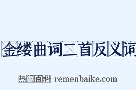 金缕曲词二首反义词是什么意思的图片